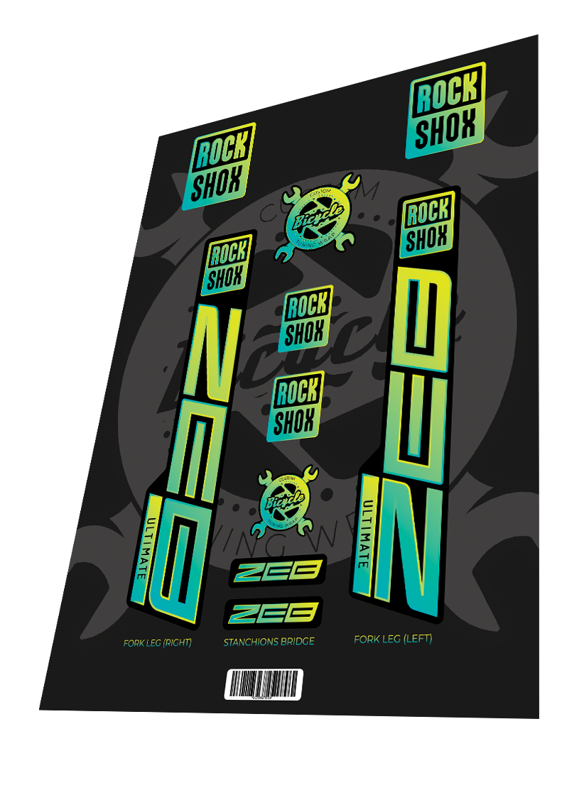CBTW-ZEB-22-ULT-GRD-FLO-YEL ROCKSHOX Zeb Ultimate Gradient Fluo Yellow Blue 2022 - imagine 1